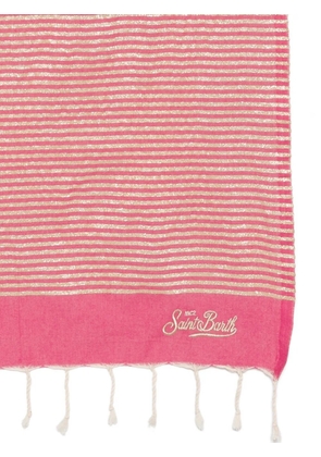 MC2 Saint Barth Foutas striped fringed beach towel - Pink
