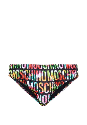 Moschino logo-print floral-pattern swim briefs - Black
