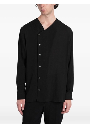 Emporio Armani asymmetric crinkled-finish shirt - Black