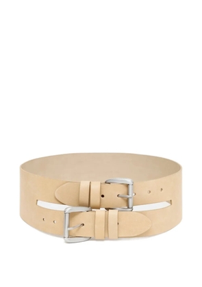 Paloma Wool Penelope double-buckle wide-strap belt - Neutrals