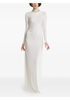2310 STUDIO ruched open-back maxi dress - White