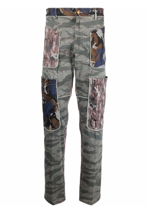 Diesel camouflage-print straight-leg trousers - Blue