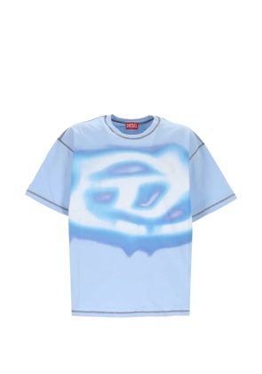 Diesel logo-print contrast-stitch T-shirt - Blue