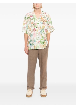 120% Lino floral-print shirt - Neutrals
