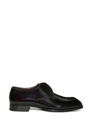 Lardini square-toe leather derby shoes - Black