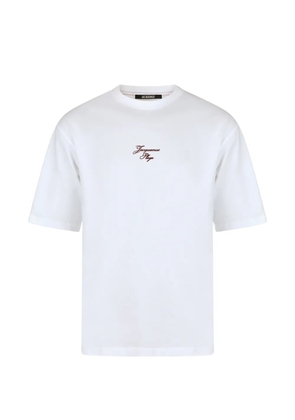 Jacquemus embroidered logo-print T-shirt - White