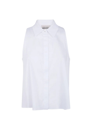 Semicouture Quanta sleeveless box-pleat shirt - White