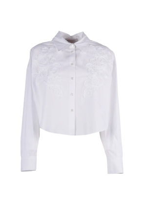 Ermanno Scervino embroidered pleated shirt - White