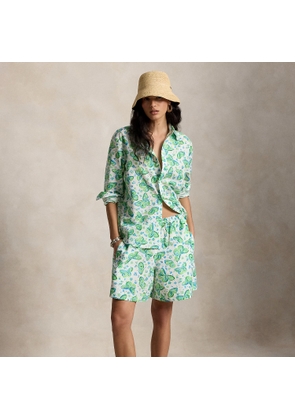 Printed Cotton-Linen Short