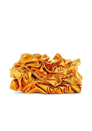 Dries Van Noten Small Ruffle Bag in Copper - Metallic Copper. Size all.