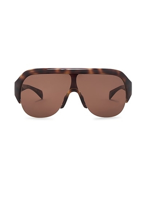 Gucci 70's Nuances Mask Sunglasses in Havana & Brown - Chocolate. Size all.