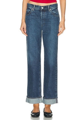 Moussy Vintage Lara Western Straight Leg Jeans in Dark Blue - Blue. Size 24 (also in 25, 23, 26, 27, 28, 29, 30).