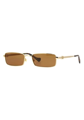 Gucci Brown Rectangular Ladies Sunglasses GG1600S 002 56