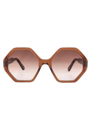 Ferragamo Brown Gradient Geometric Ladies Sunglasses SF1070S 210 55