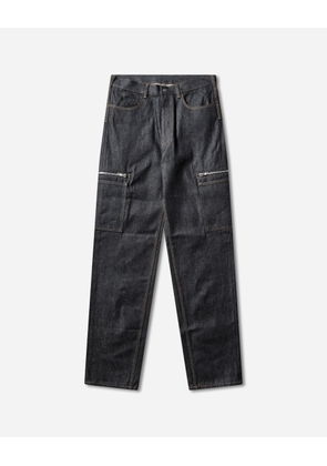 Men s Zip Cargo Jeans Raw Blue