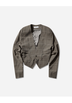 Men s Andras Tailored Jacket Taupe Check