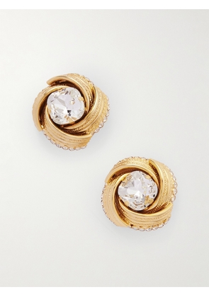 Alessandra Rich - Torchon Gold-tone Crystal Clip Earrings - One size