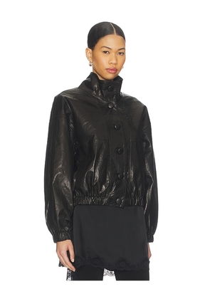 Dodiee Kate Leather Bomber in Black. Size XS. Also in S, M, L.