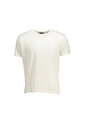 Gant White Linen Men T-Shirt - L
