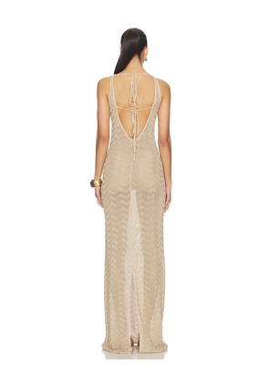 Bananhot Corin Maxi Dress in Metallic Gold. Size XS/S. Also in M/L.