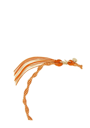 Alemais Calypso Macrame Charm Necklace in Orange.