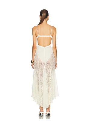 Camila Coelho Katerina Midi Dress in Ivory. Size XXS. Also in L, XL.