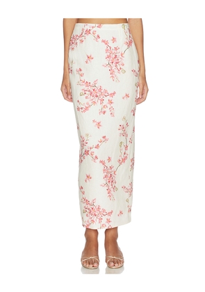 Agua by Agua Bendita Lirica Cauca Skirt in Cream,Pink. Size XS. Also in L, M, S, XL.