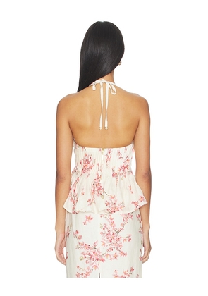Agua by Agua Bendita Cauca Top in Cream,Pink. Size XS. Also in M.
