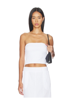 Bobi Textured Tube Top in White. Size XS. Also in L, M, S, XL.
