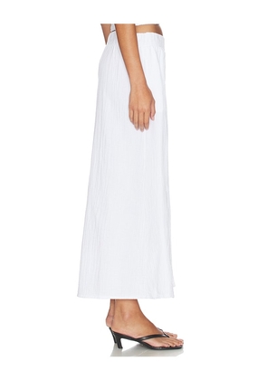 Bobi Split Front Maxi Skirt in White. Size XS. Also in S, M, L, XL.