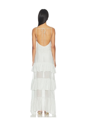 For Love & Lemons Bayview Bow Maxi Dress in Baby Blue. Size 4. Also in 0, 2, 6, 8, 12.