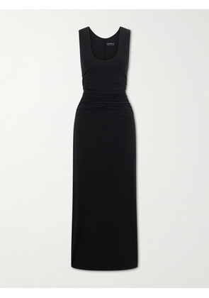 Another Tomorrow - Ruched Stretch-jersey Maxi Dress - Black - x small,small,medium,large,x large