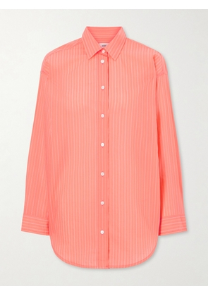 AGOLDE - Sona Striped Cotton-blend Shirt - Pink - x small,small,medium,large,x large