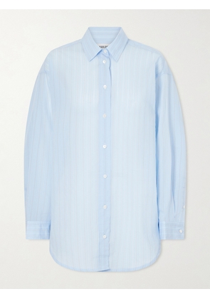 AGOLDE - Sona Striped Cotton-blend Shirt - Blue - x small,small,medium,large,x large