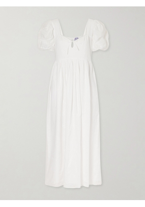 Thierry Colson - Calliope Embroidered Cotton Midi Dress - Neutrals - x small,small,large,x large