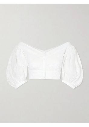 Thierry Colson - Clara Embroidered Cotton-voile Blouse - Neutrals - x small,small,medium,large,x large