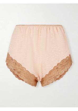 Chloé - Lace-trimmed Silk-jacquard Shorts - Pink - FR 34,FR 36,FR 38,FR 40,FR 42
