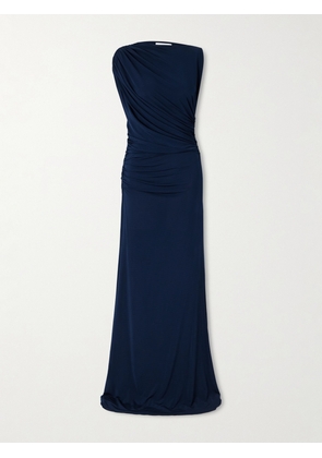 Alex Perry - Ruched Draped Jersey Gown - Blue - UK 6,UK 8,UK 10,UK 12