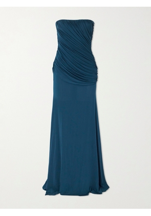 Alex Perry - Strapless Draped Jersey Gown - Blue - UK 4,UK 6,UK 8,UK 10,UK 12