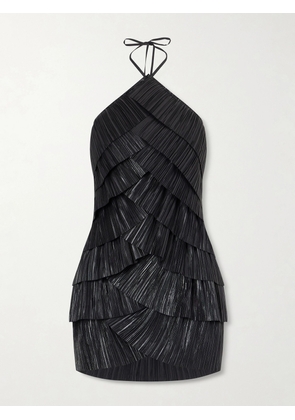 Cult Gaia - Marsla Plissé-satin Halterneck Mini Dress - Black - US0,US2,US4,US6,US8
