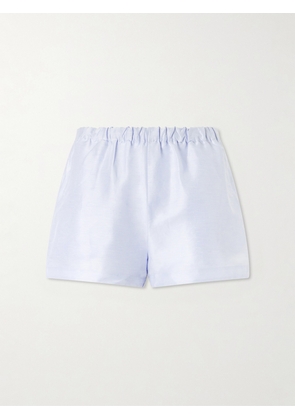 Cult Gaia - Mori Linen And Silk-blend Satin Shorts - Blue - xx small,x small,small,medium,large,x large