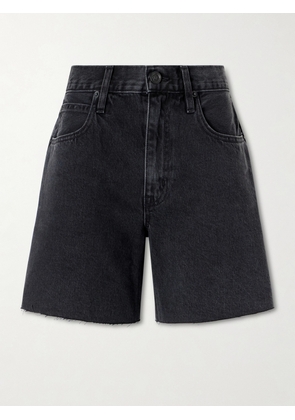 SLVRLAKE - Sienna Frayed Denim Shorts - Black - 23,24,25,26,27,28,29,30,31,32