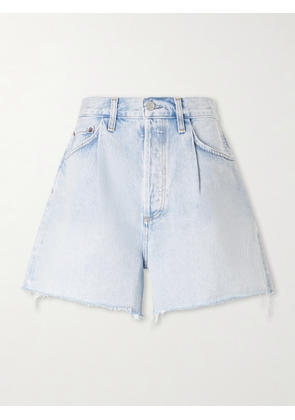 AGOLDE - Rhoda Frayed Organic Denim Shorts - Blue - 23,24,25,26,27,28,29,30,31,32