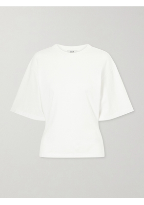 AGOLDE - Storey Gathered Cotton-jersey T-shirt - White - x small,small,medium,large,x large