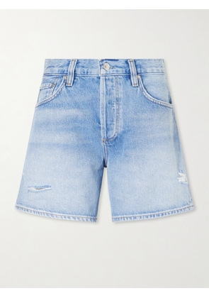 Citizens of Humanity - Billie Distressed Organic Denim Shorts - Blue - 23,24,25,26,27,28,29,30,31,32