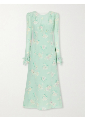 Alessandra Rich - Floral-print Silk Midi Dress - Green - IT36,IT38,IT40,IT42,IT44,IT46