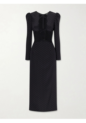 Alessandra Rich - Polka-dot Silk Midi Dress - Black - IT36,IT38,IT40,IT42,IT44,IT46
