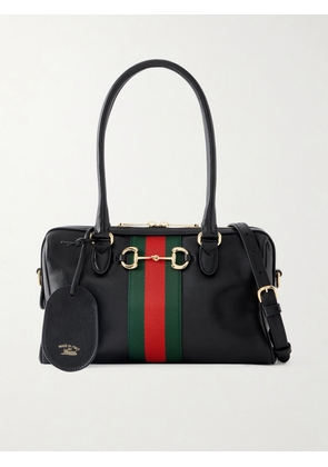Gucci - Borsetto Small Webbing-trimmed Leather Shoulder Bag - Black - One size