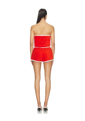 Lovers and Friends Tessa Romper in Red,White. Size XS. Also in XXS, S, M, L, XL.