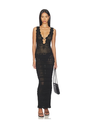 MORE TO COME Cattleya Crochet Maxi Dress in Black. Size XS. Also in L, M, S.